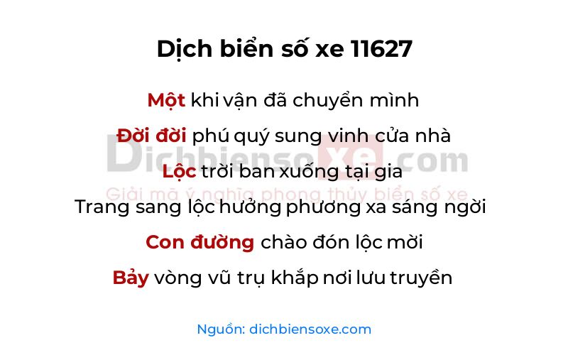 Dịch thơ biển số 11627