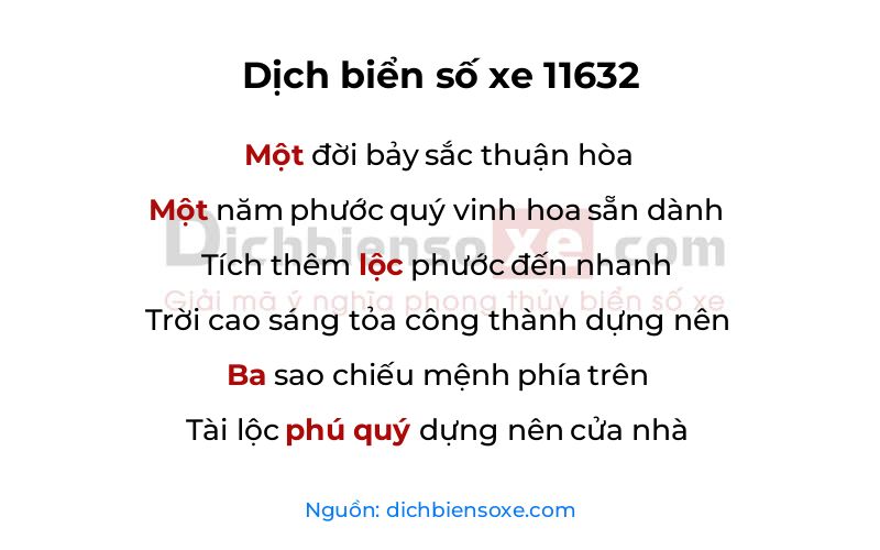 Dịch thơ biển số 11632