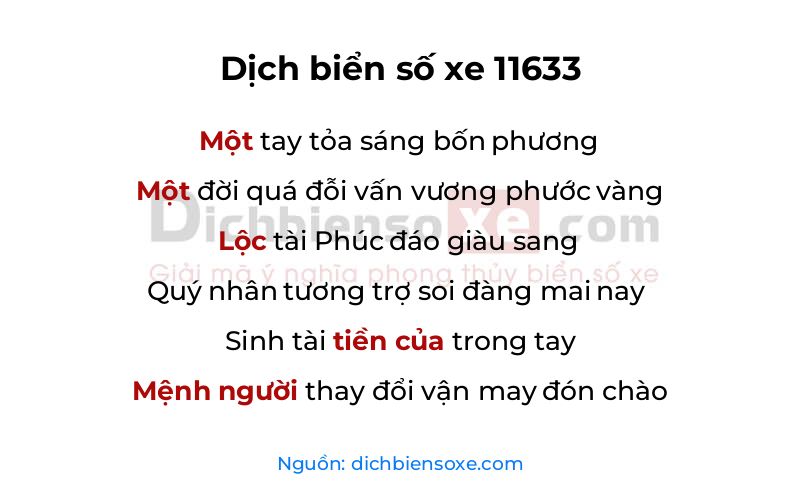 Dịch thơ biển số 11633