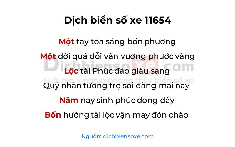 Dịch thơ biển số 11654