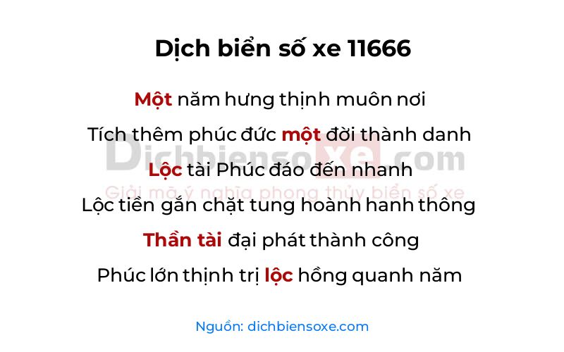 Dịch thơ biển số 11666