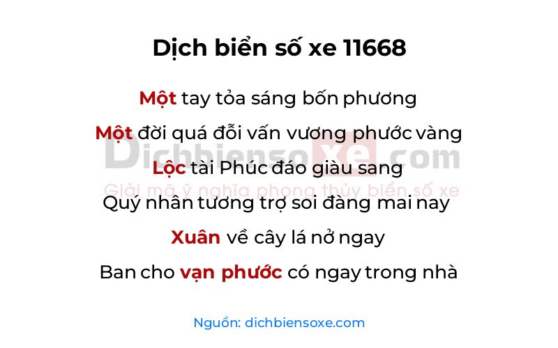 Dịch thơ biển số 11668