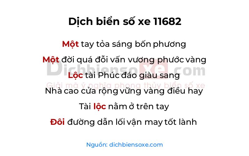 Dịch thơ biển số 11682