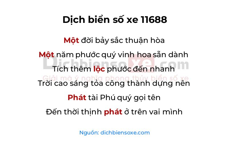 Dịch thơ biển số 11688
