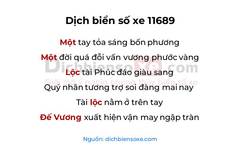 Dịch thơ biển số 11689