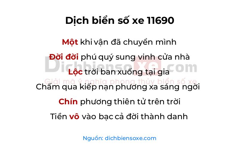 Dịch thơ biển số 11690