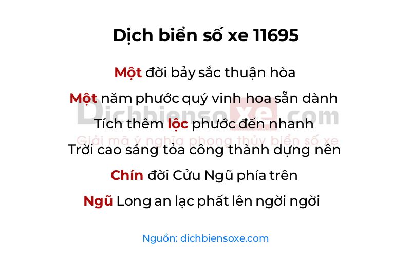 Dịch thơ biển số 11695