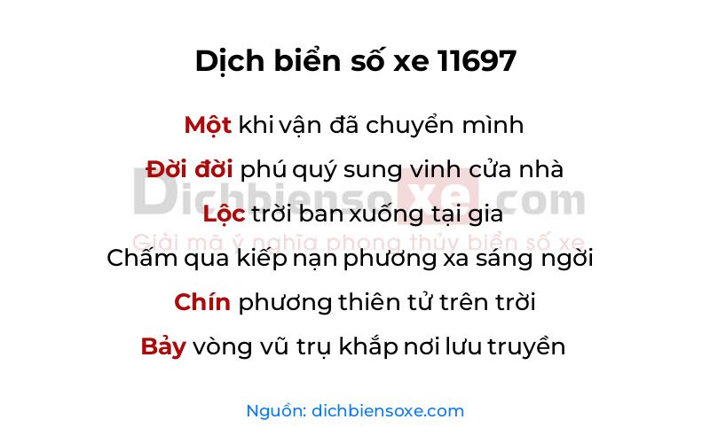 Dịch thơ biển số 11697