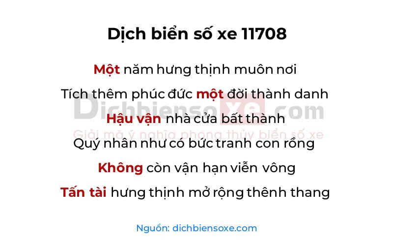 Dịch thơ biển số 11708