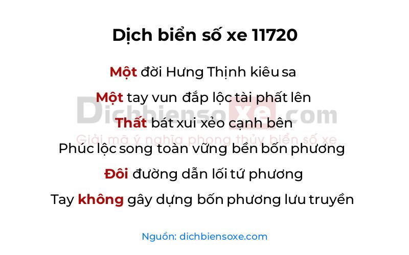 Dịch thơ biển số 11720