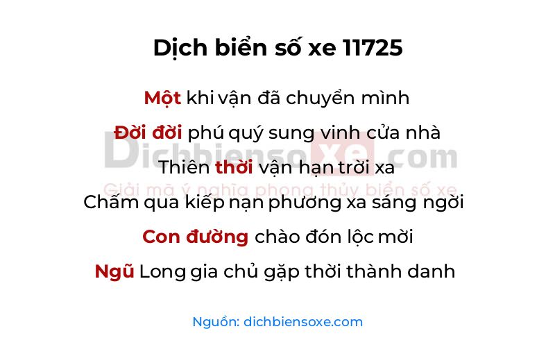 Dịch thơ biển số 11725