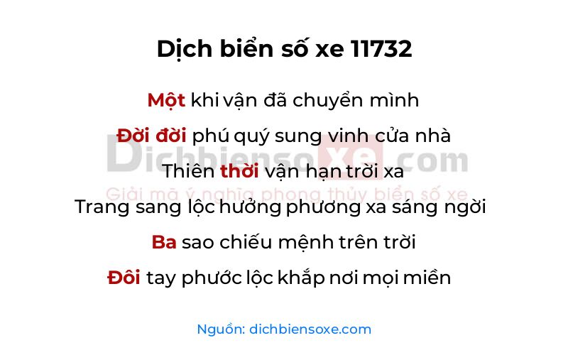 Dịch thơ biển số 11732
