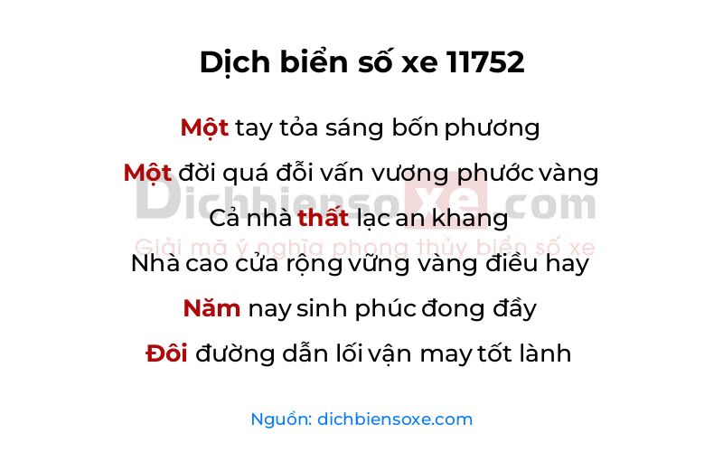 Dịch thơ biển số 11752