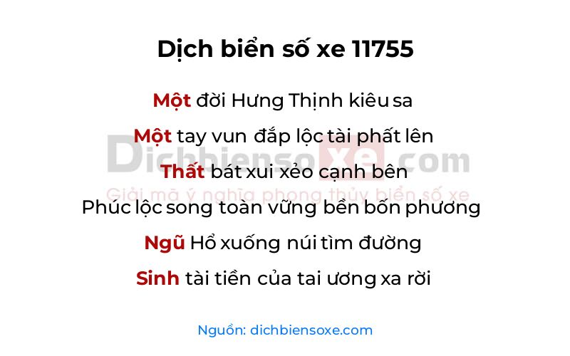 Dịch thơ biển số 11755