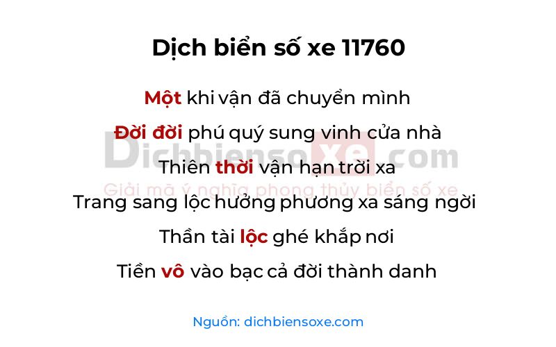 Dịch thơ biển số 11760