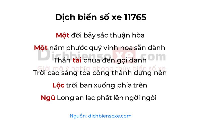 Dịch thơ biển số 11765