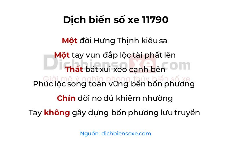Dịch thơ biển số 11790