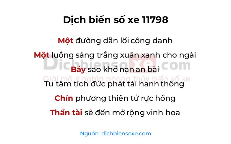 Dịch thơ biển số 11798