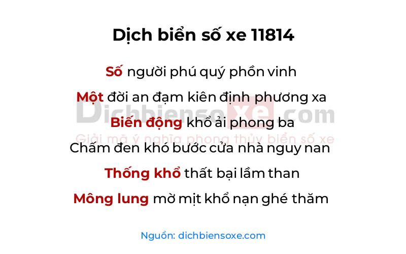 Dịch thơ biển số 11814