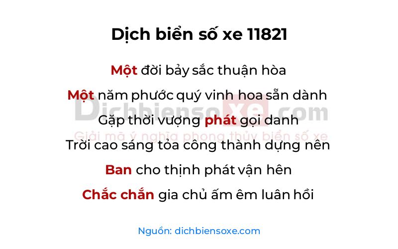 Dịch thơ biển số 11821