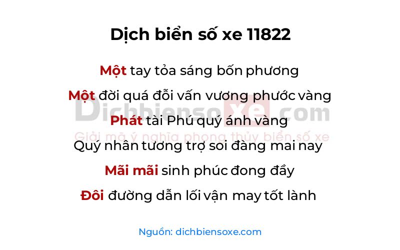 Dịch thơ biển số 11822