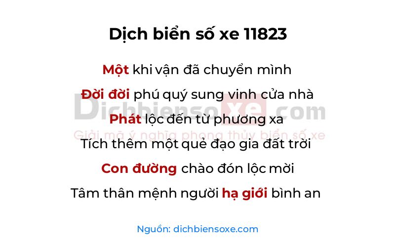 Dịch thơ biển số 11823