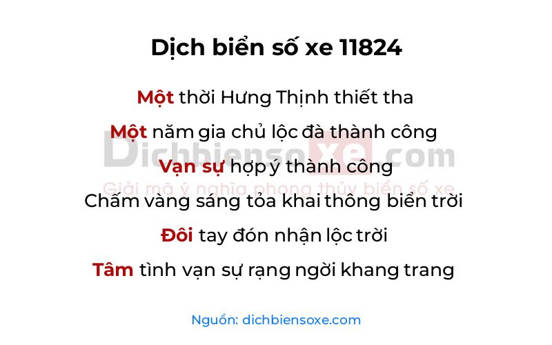 Dịch thơ biển số 11824