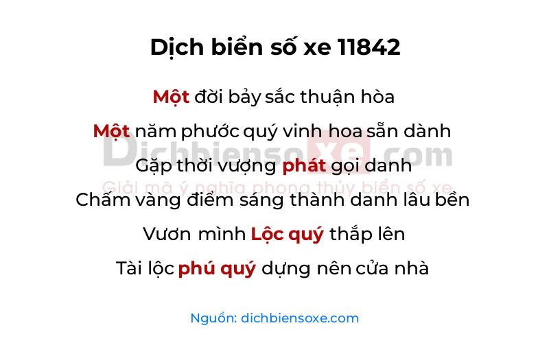 Dịch thơ biển số 11842