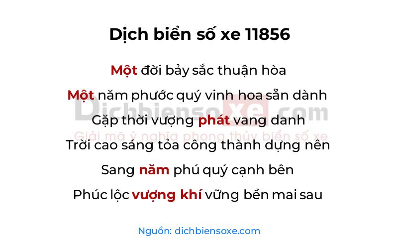 Dịch thơ biển số 11856