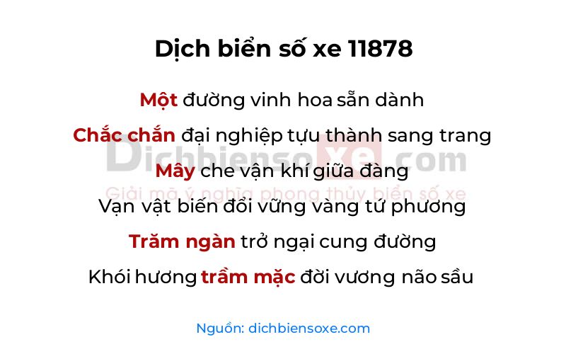 Dịch thơ biển số 11878