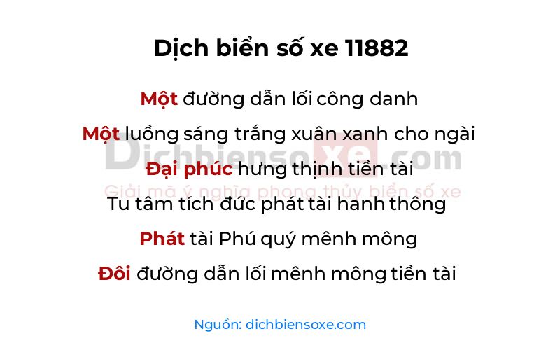 Dịch thơ biển số 11882