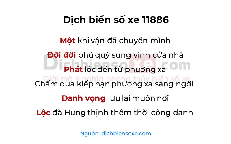 Dịch thơ biển số 11886