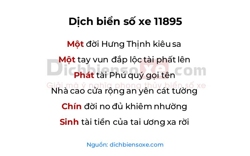 Dịch thơ biển số 11895