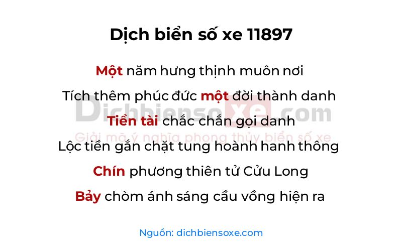 Dịch thơ biển số 11897
