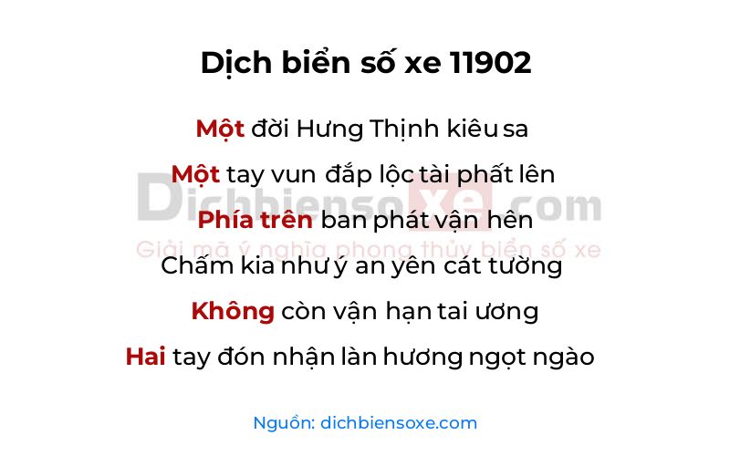 Dịch thơ biển số 11902