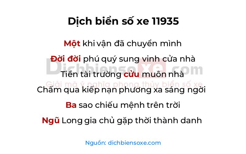 Dịch thơ biển số 11935