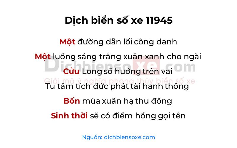 Dịch thơ biển số 11945
