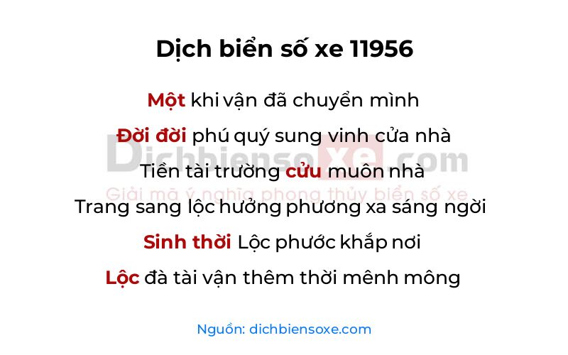 Dịch thơ biển số 11956