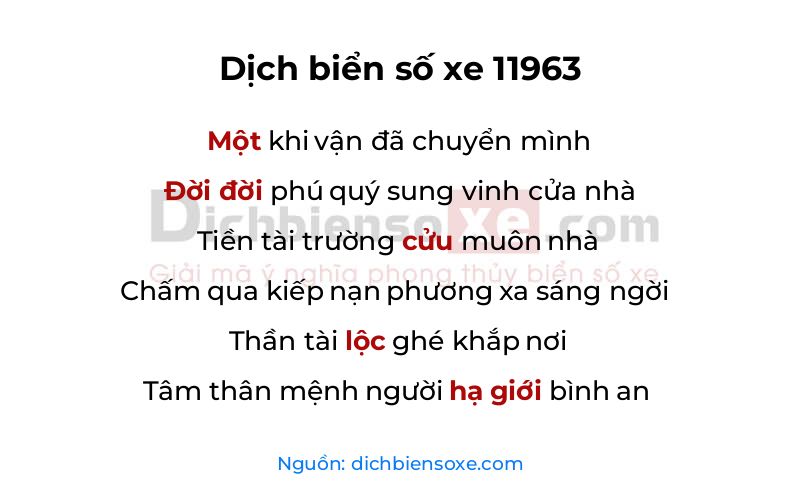 Dịch thơ biển số 11963