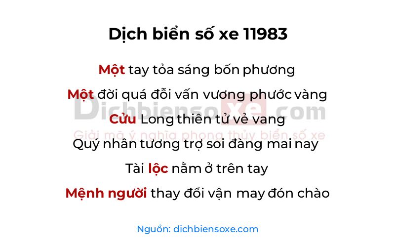Dịch thơ biển số 11983