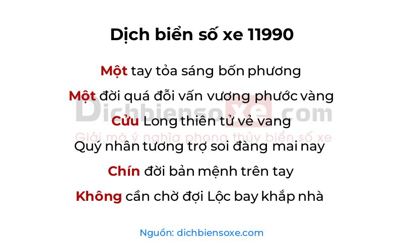 Dịch thơ biển số 11990