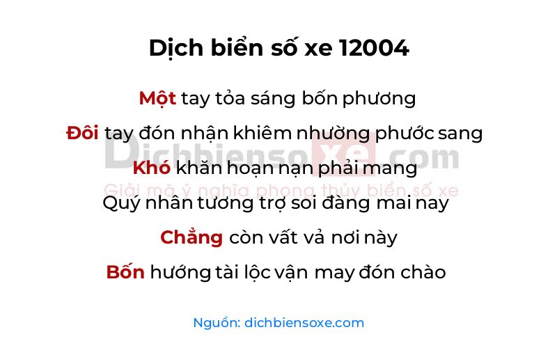Dịch thơ biển số 12004