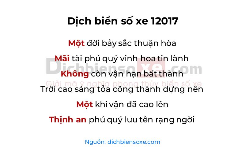 Dịch thơ biển số 12017