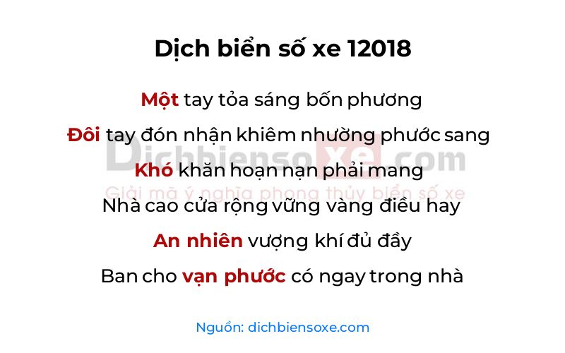 Dịch thơ biển số 12018
