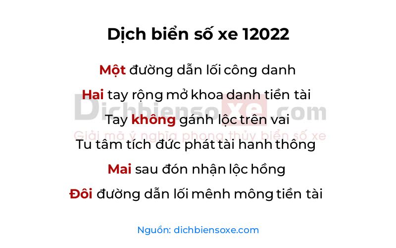 Dịch thơ biển số 12022