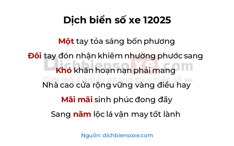 Dịch thơ biển số 12025