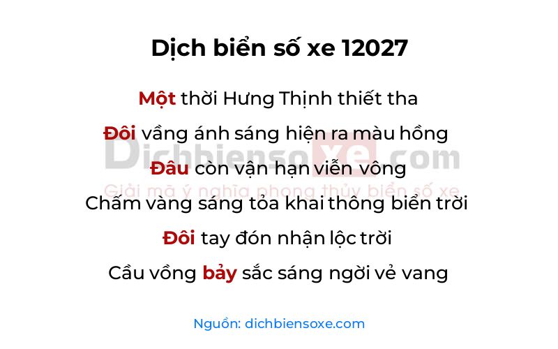 Dịch thơ biển số 12027