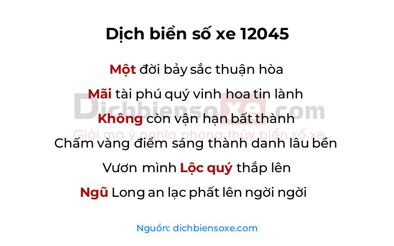 Dịch thơ biển số 12045