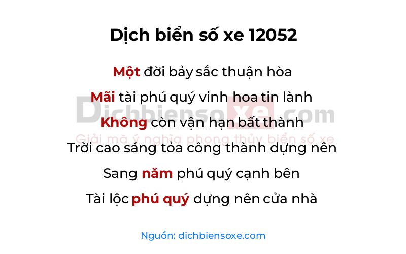 Dịch thơ biển số 12052