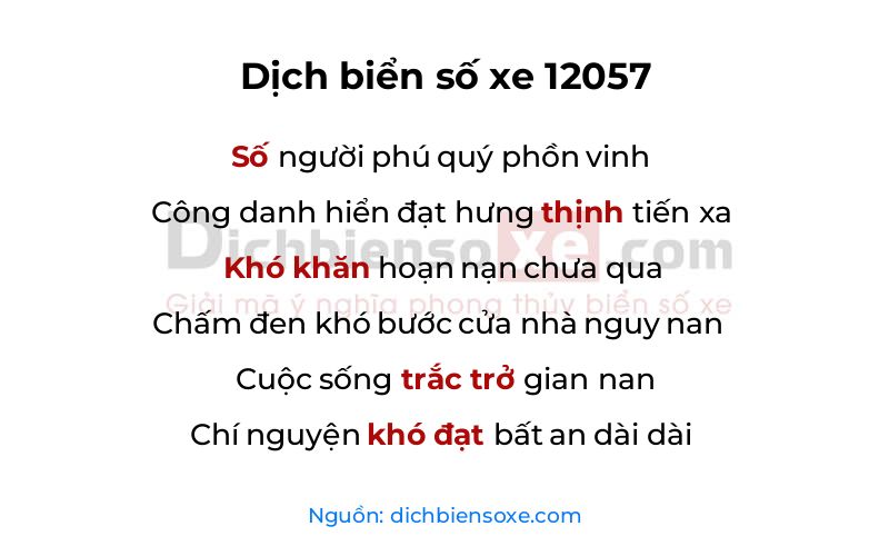 Dịch thơ biển số 12057